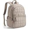 BAGSMART College Laptop Backpack, Travel Backpack for Women, Quilted Casual Daypack, Water-Resistant Bookbag for 15.6 Inch Laptop, Black(15.6 In-camel)