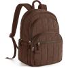 BAGSMART College Laptop Backpack, Travel Backpack for Women, Quilted Casual Daypack, Water-Resistant Bookbag for 15.6 Inch Laptop, Black(15.6 In-chocolate)