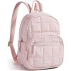 BAGSMART College Laptop Backpack, Travel Backpack for Women, Quilted Casual Daypack, Water-Resistant Bookbag for 15.6 Inch Laptop, Black(9.7 In-pink)