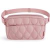 BAGSMART Fanny Packs for Women with Two Ways to Install the Adjustable Strap Lightweight Crossbody Belt Bag for Traveling Workout(Dark pink)