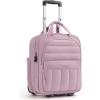 BAGSMART Small Underseat Carry on Luggage with Wheels, 16-inch Small Under Seat Luggage, Lightweight Travel Luggage Travel Suitcase for Women, Personal Item Bag, Brown(Mist Purple)