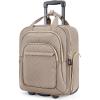 BAGSMART Underseat Carry On Luggage Airline approved,16-inch Small Underseater Softside Travel Suitcase with Wheels Lightweight Overnight Rolling Carry-on Luggage for Women Men Weekender,Black(Brown)