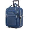 BAGSMART Underseat Carry On Luggage Airline approved,16-inch Small Underseater Softside Travel Suitcase with Wheels Lightweight Overnight Rolling Carry-on Luggage for Women Men Weekender,Black(Blue)