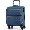 BAGSMART Underseater Carry On Luggage Airline Approved with Spinner Wheels, 16 Inch Small Luggage with TSA Lock, Overnight Small Rolling Softside Suitcases for Women, Navy Blue(Underseat-Navy Blue)