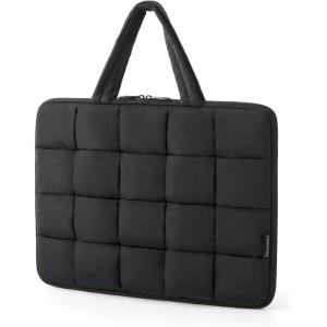 BAGSMART 13-14 Inch Laptop Case, Portable Puffy Laptop Sleeve with Handle, Compatible with MacBook Air/Pro 13.3 13.6 Inch M4 M3 M2 M1, Computer Sleeve Fitted with Dell,HP, Pink(Black)