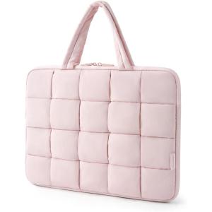 BAGSMART 13-14 Inch Laptop Case, Portable Puffy Laptop Sleeve with Handle, Compatible with MacBook Air/Pro 13.3 13.6 Inch M4 M3 M2 M1, Computer Sleeve Fitted with Dell,HP, Pink(Pink)
