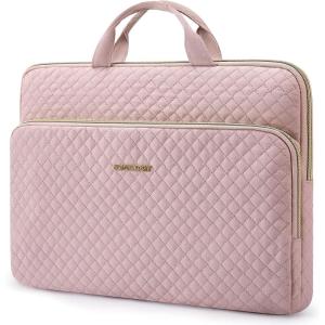 BAGSMART 13-Inch Laptop Sleeve, Black, Polyester(Pink)