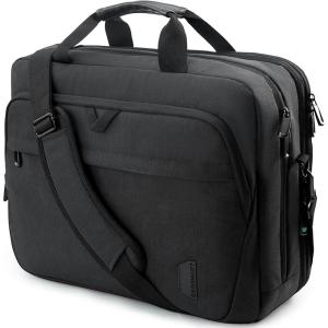 BAGSMART 17.3 Inch Laptop Bag, Expandable Computer Bag Laptop Briefcase Men Women,Laptop Shoulder Bag,Work Bag Business Travel Office, Black(Black-17.3 Inch)