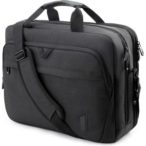 BAGSMART 17.3 Inch Laptop Bag, Expandable Computer Bag Laptop Briefcase Men Women,Laptop Shoulder Bag,Work Bag Business Travel Office, Black(Black-18.4 Inch)