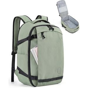 BAGSMART Blast Travel Backpack, 15.6 Inch Carry On Backpack Flight Approved, TSA Approved Personal Item Travel Bag, Water Resistant Weekender Bag Luggage Daypack, Beige(Pistachio)