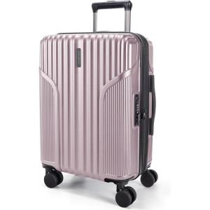 BAGSMART Carry On Luggage 22x14x9 Airline Approved, Lightweight luggage with Spinner Wheels, 20 Inch Expandable Hardside Carry On Suitcase with TSA Lock Rolling Travel suitcase Carry-On, Black(Pink Lavender)