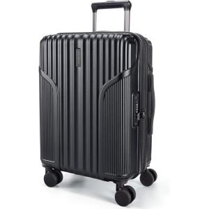 BAGSMART Carry On Luggage 22x14x9 Airline Approved, Lightweight luggage with Spinner Wheels, 20 Inch Expandable Hardside Carry On Suitcase with TSA Lock Rolling Travel suitcase Carry-On, Black(Black)