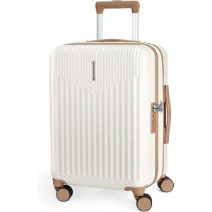 BAGSMART Carry On Luggage 22x14x9 Airline Approved with Spinner Wheels,100% PC Hardside Expandable Luggage with TSA Lock for Trips, 20 Inch Rolling Suitcases for Men Women,Beige(Beige)