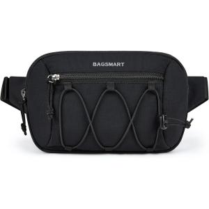 BAGSMART Fanny Packs for Women Small Belt Bag with Adjustable Strap Waist Pack for Running Workout Traveling Hiking, Black(Black)