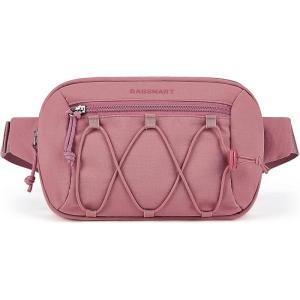 BAGSMART Fanny Packs for Women Small Belt Bag with Adjustable Strap Waist Pack for Running Workout Traveling Hiking, Black(Pink)