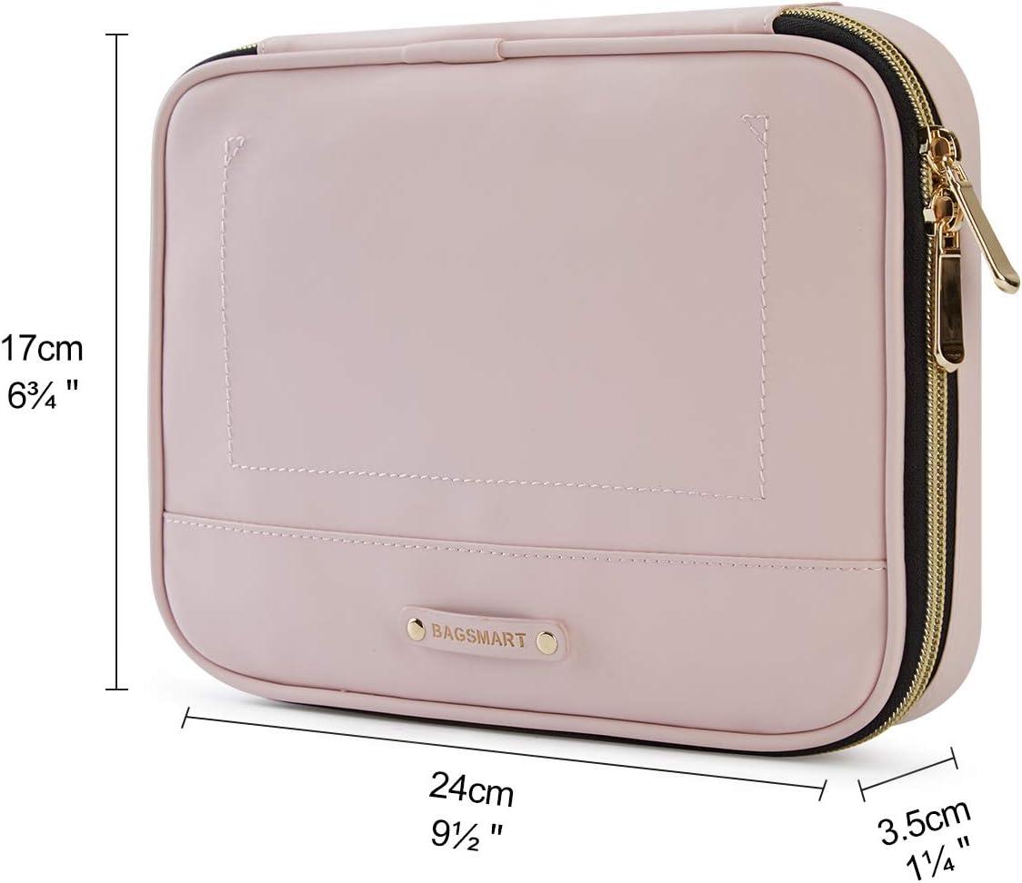 imageBAGSMART Electronic Organizer Large Travel Cable BagCord Organizer BagElectronics Accessories Cases for 79 iPad MiniiPhoneCablesChargersUSBSD CardLeatherPink