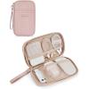 BAGSMART Electronic Cord Cable Organizer Travel Bag Case, Double Layers Tech Electronic Bag, Essentials for Charger, Cable, Phone, Flash drive, Pink(Single Layer Quilted Pink)