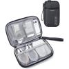 BAGSMART Electronic Cord Cable Organizer Travel Bag Case, Double Layers Tech Electronic Bag, Essentials for Charger, Cable, Phone, Flash drive, Pink(Single Layer Black)
