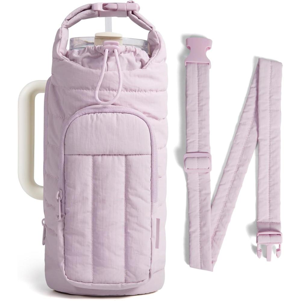 imageBAGSMART Water Bottle Holder Bag with Strap 4032 oz Crossbody Bag Gym Accessories Sling Purses for WomenPurple