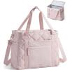 BAGSMART 38L Travel Duffle Bag, Weekender Overnight Hospital Bag for Women Labor Delivery, Carry-On Personal Item Large Tote(Baby Pink)