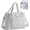 BAGSMART 38L Travel Duffle Bag, Weekender Overnight Hospital Bag for Women Labor Delivery, Carry-On Personal Item Large Tote(Light Grey)