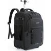 BAGSMART Rolling Backpack, 17 Inch Travel Laptop Wheeled Backpack, 37L Large Carry-On Luggage with Wheels for Men Women, Water-Resistant Overnight Work College Trolley Bag, Black(Black)