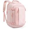 BAGSMART Travel Backpack Carry on Flight Approved, 28L Lightweight Backpack Fits 17.3 Inch Laptop for Men Women, Water Resistant Personal Item Travel Bag with USB Charging Port, Black(Pink)