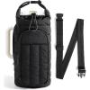 BAGSMART Water Bottle Holder Bag with Strap, 40/32 oz Crossbody Bag Gym Accessories, Sling Purses for Women(Black)
