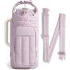 BAGSMART Water Bottle Holder Bag with Strap, 40/32 oz Crossbody Bag Gym Accessories, Sling Purses for Women(Purple)