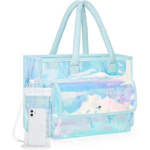 BAGSMART Waterproof Beach Bag for Women with Phone Pouch, Large Tote Bag for Pool, Travel and Vacation
