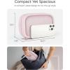 BAGSMART Electronics Organizer Travel Case, Cord Organizer for Women, Travel Cable Bag (Black)(A-Double Layer Pink)