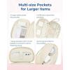 BAGSMART Electronics Organizer Travel Case, Cord Organizer for Women, Travel Cable Bag (Black)(Double Layer Beige)