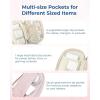 BAGSMART Electronics Organizer Travel Case, Cord Organizer for Women, Travel Cable Bag (Black)(Single Layer Pink)