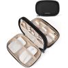 BAGSMART Electronics Organizer Travel Case, Cord Organizer for Women, Travel Cable Bag (Black)(A-Double Layer Black)