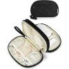 BAGSMART Electronics Organizer Travel Case, Cord Organizer for Women, Travel Cable Bag (Black)(Double Layer Black)