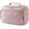 BAGSMART Travel Toiletry Bag for Women, Cosmetic Bag Makeup Bag Organizer with Handle, Travel Bag for Toiletries, Travel Accessories, Full Sized Container(Pink)
