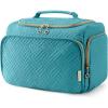 BAGSMART Travel Toiletry Bag for Women, Cosmetic Bag Makeup Bag Organizer with Handle, Travel Bag for Toiletries, Travel Accessories, Full Sized Container(Blue)