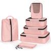 BAGSMART Compression Packing Cubes for Travel, 6 Set/5 Set/4 Set, Compression Suitcase Organizer Bags Set for Suitcases Travel Essentials, Lightweight Packing Organizers(04-Baby Pink)