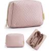 BAGSMART Elegant Roomy Makeup Bags (Initial-K-Pink)(01-Pink)