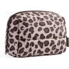 BAGSMART Elegant Roomy Makeup Bags (Initial-K-Pink)(Leopard Print)