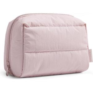 BAGSMART Elegant Roomy Makeup Bags (Initial-K-Pink)(02-Baby Pink)