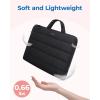 BAGSMART 13-14 inch Laptop Sleeve Bag with Strap, Puffy Padded Laptop Case with Pocket, Portable Macbook Air/Pro 13 inch Case for Women, Repellent Protective Sleeve Compatible with Dell, HP, Black(Black)