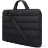 BAGSMART 13-14 inch Laptop Sleeve Bag with Strap, Puffy Padded Laptop Case with Pocket, Portable Macbook Air/Pro 13 inch Case for Women, Repellent Protective Sleeve Compatible with Dell, HP, Black(Black)