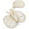 BAGSMART Travel Cord Organizer Electronics Case, Puffer Cable Organizer Bag Travel Essentials for Women, Small Tech Organizer Travel Case for Charger, Cable, Phone, Flash Drive Black(Double Layer Beige)