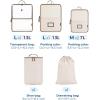 BAGSMART Hanging Packing Cubes for Travel, 6 Set Clear Waterproof Packing Cubes for Suitcases, Storage Organizer for Hanging Closet with Zipper, Handles and Hook Baby Pink(Baby Pink)