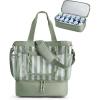 BAGSMART Beach Bag for Women, Mesh Tote Bags with Zipper, Sandproof Vacation Essentials with Cooler for Swim Cruise Pool(Green)