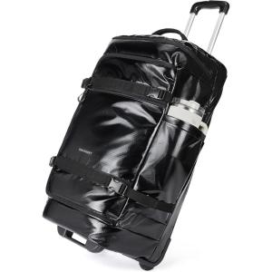 BAGSMART 70L Rolling Duffle Bag with Wheels, Large Travel Duffel Luggage Bag for Men, Water Repellent Heavy Duty for Travel Camp, Olive Green(Black)
