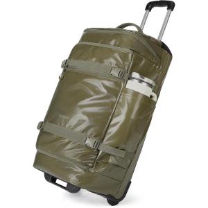 BAGSMART 70L Rolling Duffle Bag with Wheels, Large Travel Duffel Luggage Bag for Men, Water Repellent Heavy Duty for Travel Camp, Olive Green(Olive Green)