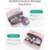 BAGSMART Toiletry Bag for Women, Travel Makeup Bag, Wide-open Portable Make Up Bag Organizer for Women for Travel Essentials Travel-Size Toiletries Accessories Bottles, Brushes, Khaki(Khaki)