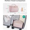 BAGSMART Travel Makeup Bag with Jewelry Organizer, Portable Make Up Bag, Puffy Wide-Opening Cosmetic Storage Pouch for Women’s Toiletries and Travel Essentials (Baby Pink)(Baby Pink)